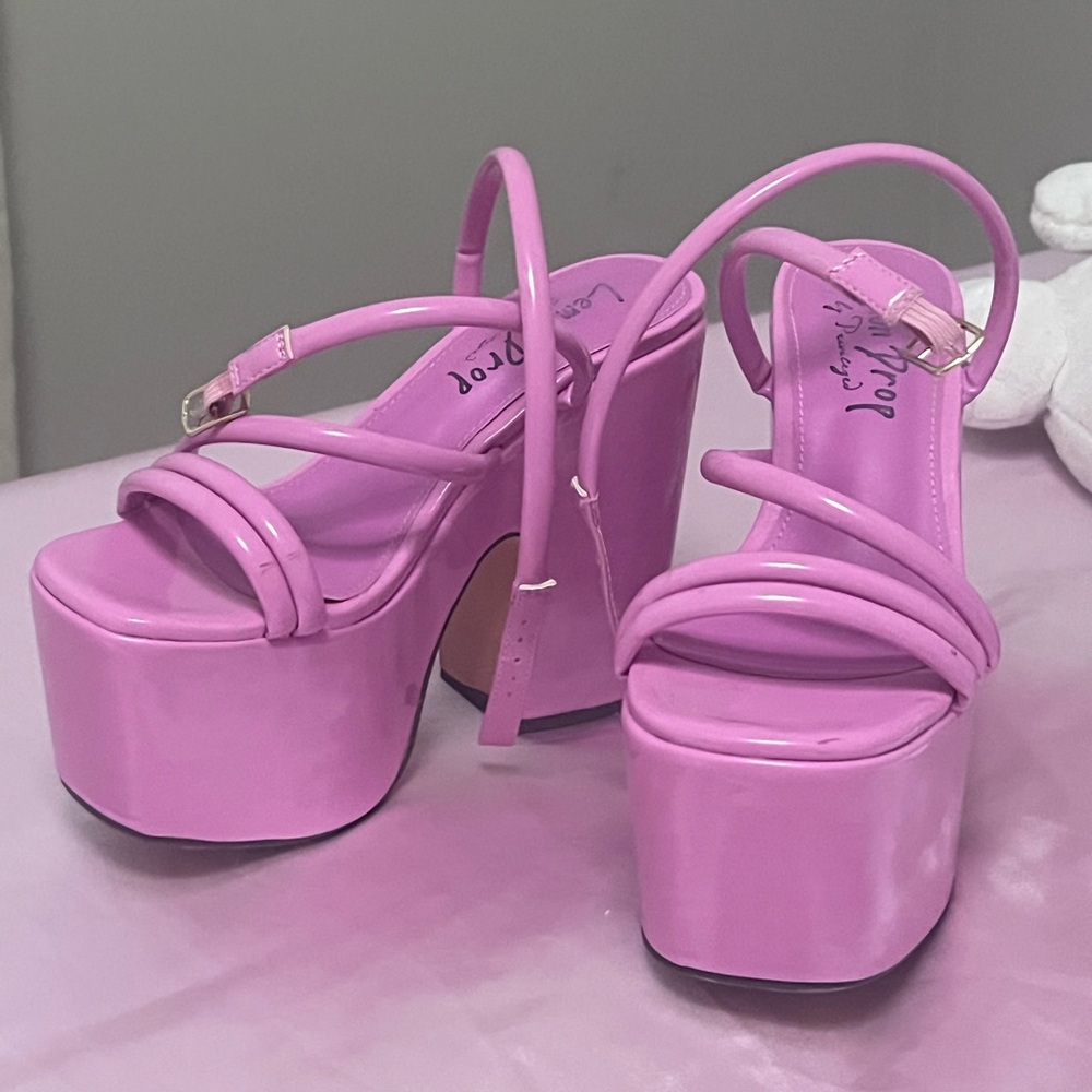 Pink Platform Strappy Heels